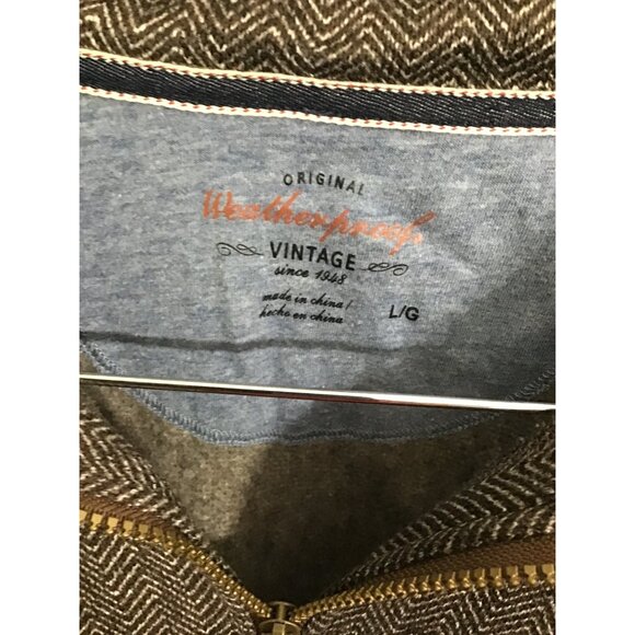 WEATHERPROOF VINTAGE BROWN LONG SLEEVE FUNCTIONAL ZIPPER SWEATER TOP SIZE LARGE - Picture 3 of 6